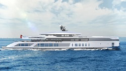 This New 272-Foot Hybrid Superyacht Has an Glass-Bottom Pool Perched Over Its Beach Club