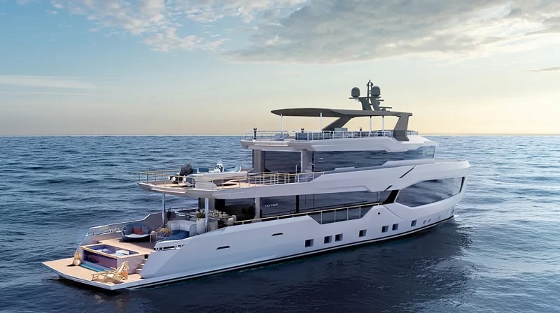 This New 128-Foot Explorer Yacht Has a Hydraulic Swim Platform for Easy Ocean Dips