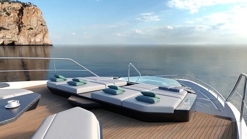 This New 120-Foot Superyacht Has a Giant 6-Seat Jacuzzi Right on the Bow