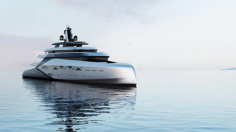 This Bonkers 358-Foot Superyacht Concept Has Glass Pools Cascading Over 3 Decks