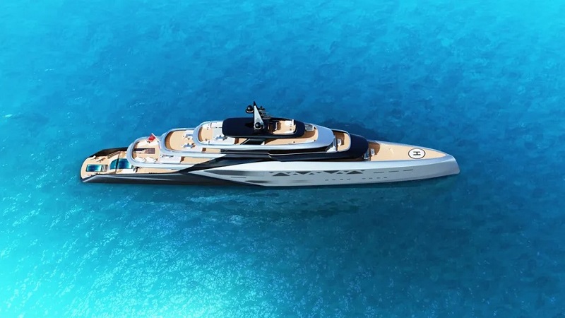 This Bonkers 358-Foot Superyacht Concept Has Glass Pools Cascading Over 3 Decks