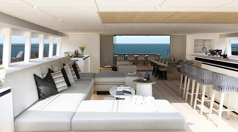 This New 89-Foot Custom Catamaran Has Its Own Nap Station on the Flybridge