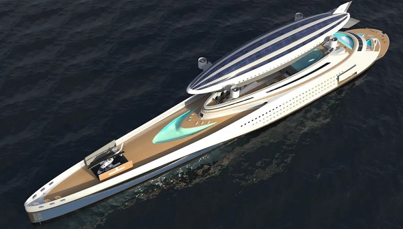 This Massive Megayacht Concept Has a Built-In 347-Foot Blimp That Lets You Steer From the Skies