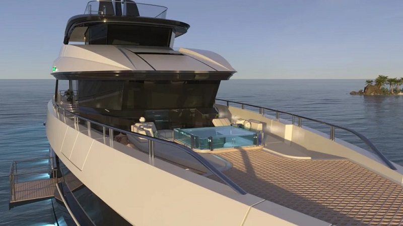 This New 164-Foot Hybrid Explorer Yacht’s Pool Can Transform Into a Helipad