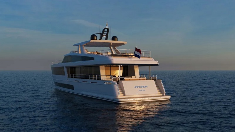 This New 115-Foot Superyacht Has a Splashy, Jet-Stream Pool on the Flybridge