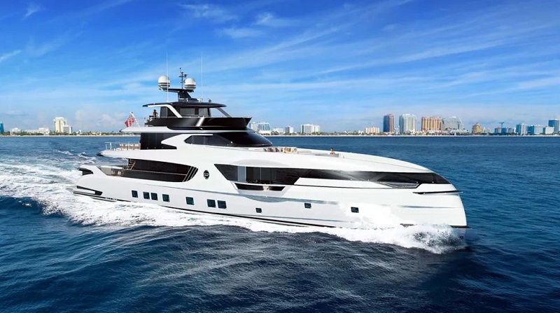 This New 170-Foot Superyacht Has a Two-Level Beach Club With a Pool and Spa