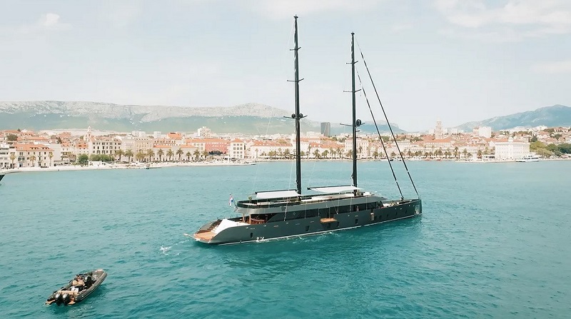 This New 170-Foot Sailing Yacht Has a Jacuzzi Hidden Beneath Its Mast