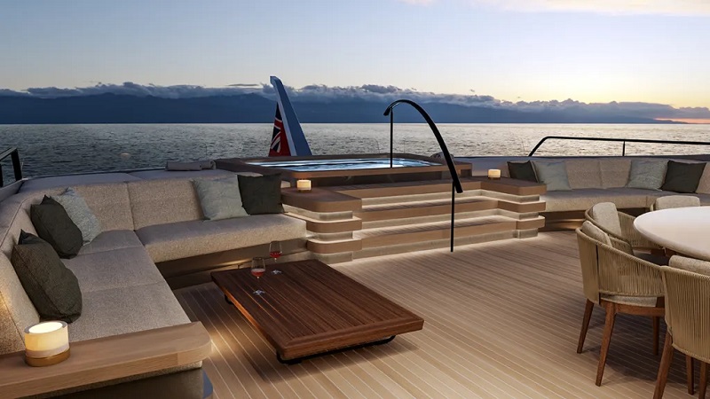 This New 111-Foot Hybrid Catamaran Is Topped With a Glass Hot Tub