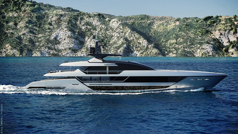 Riva Just Unveiled Its Largest Boat Ever, a Sleek 230-Foot Hybrid Superyacht