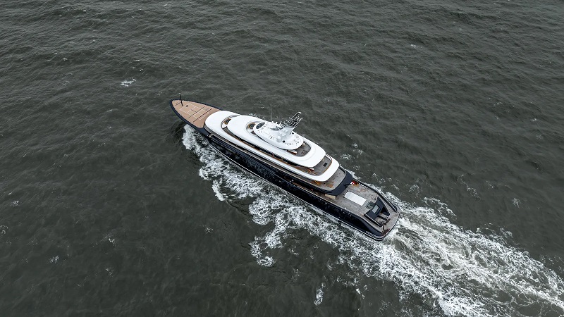 Landmark 119m fuel-cell Feadship superyacht Project 821 on sea trials