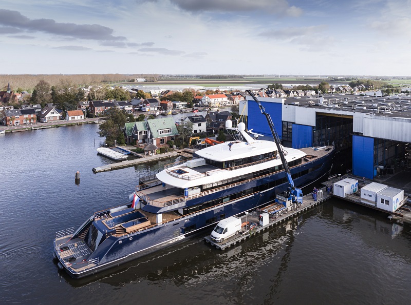 76m Feadship's One Departs from Kaag Shipyard