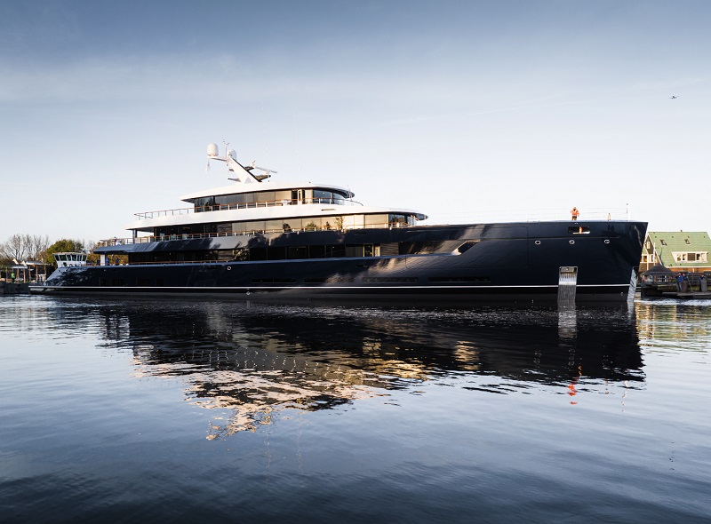 76m Feadship's One Departs from Kaag Shipyard