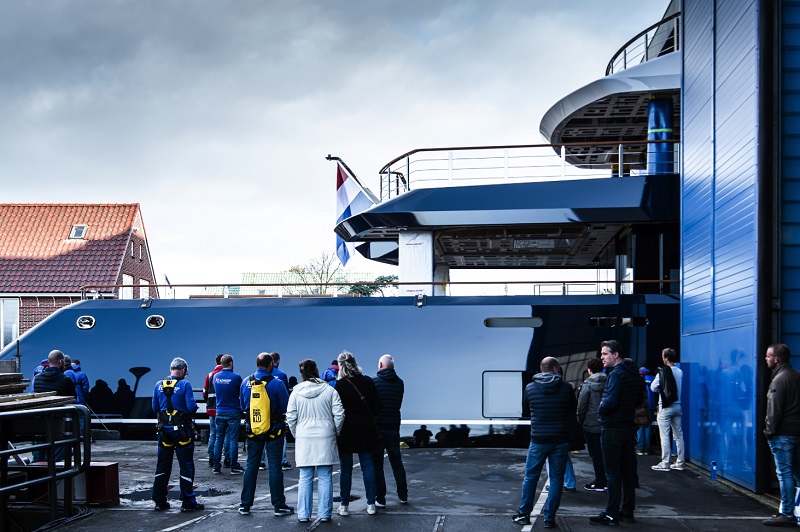 76m Feadship's One Departs from Kaag Shipyard