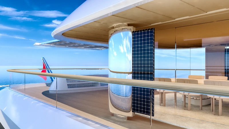 Edvin H Design unveils 80m yacht concept with solar and wave energy