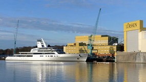 Lürssen delivers 142-metre Dragonfly after crash through dry-dock door