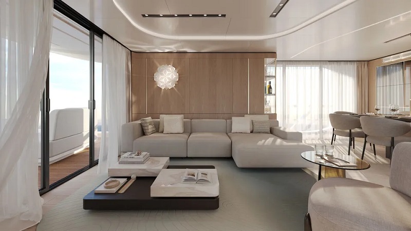 First interior renderings of Sarp Yachts XSR 85 RPH motor yacht revealed