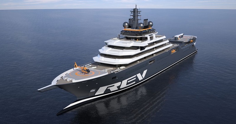 95M superyacht REV OCEAN on the move: The world's largest yacht for charter embarks on sea trials