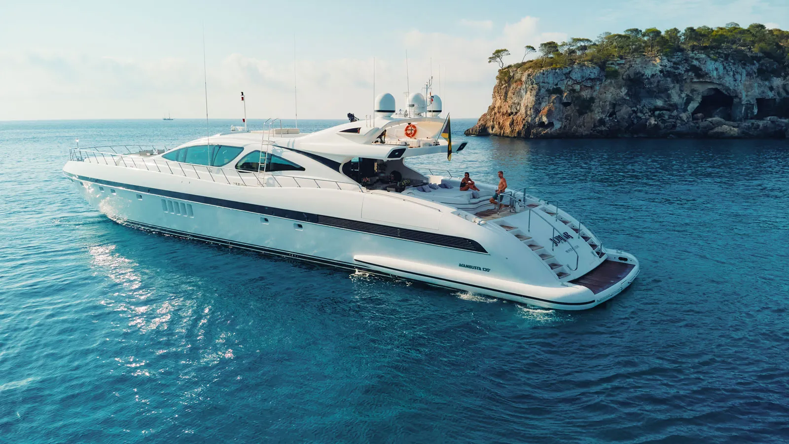 40m Mangusta motor yacht Jomar for sale following extensive refit