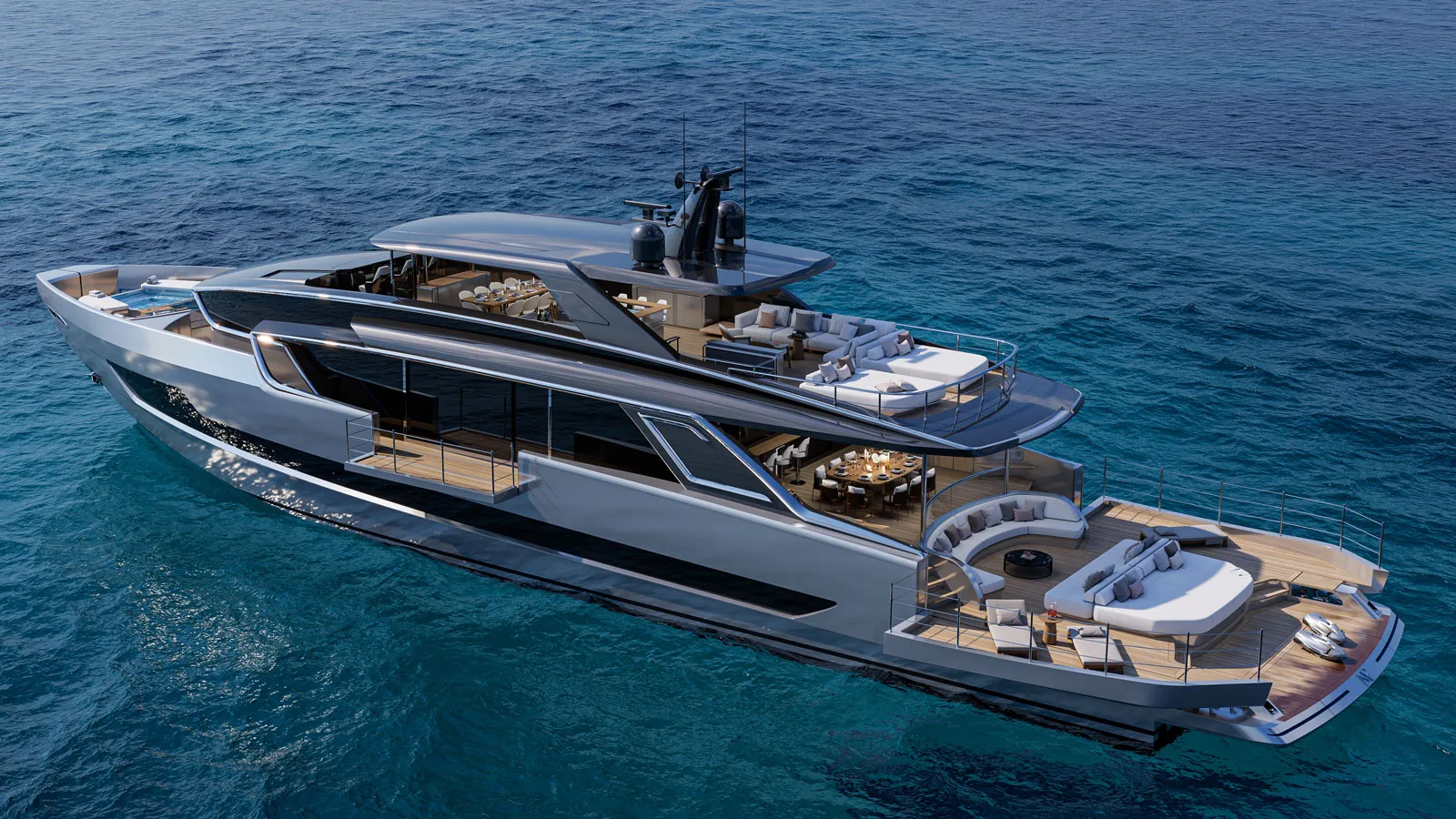 First Viper 130 yacht model arrives at ISA Yachts for outfitting