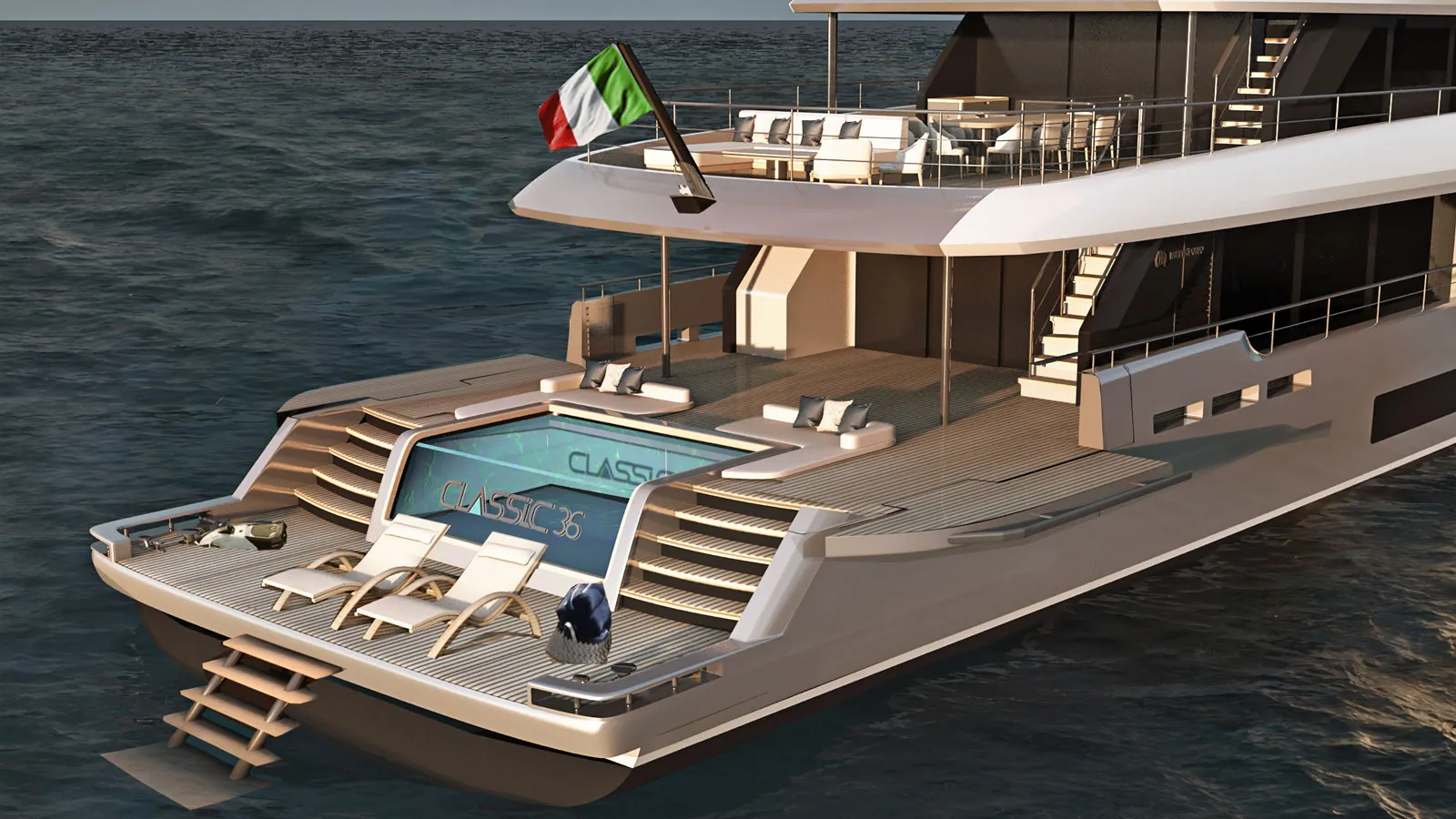 Atlante Yachts unveils new Classic 36 model with aft deck lounge
