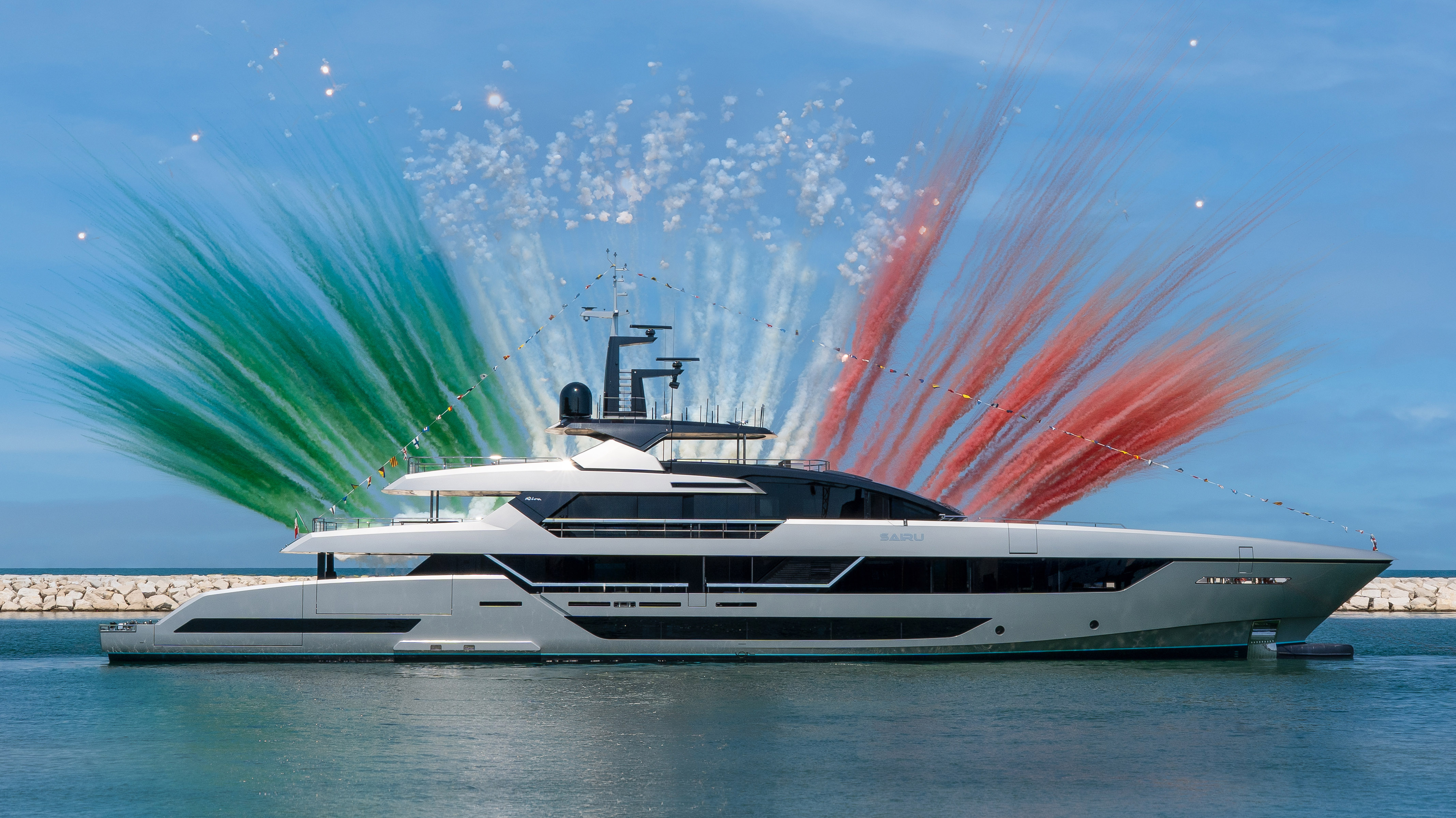 First 54m Riva's Flagship Launched in Ancona First 54m Riva's Flagship Launched in Ancona