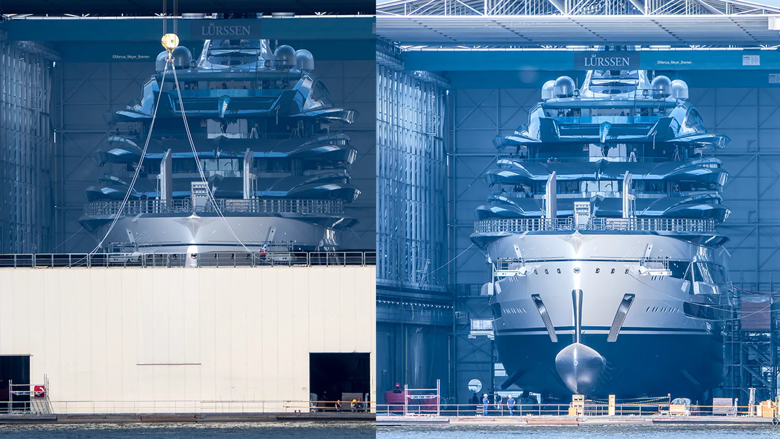 134m Lürssen superyacht Project Deep Blue on sea trials