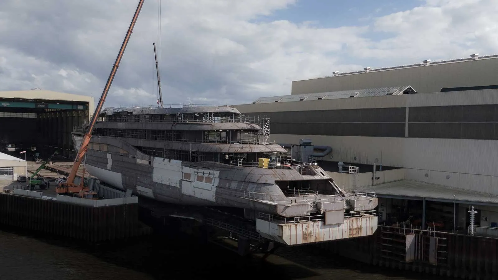 134m Lürssen superyacht Project Deep Blue on sea trials