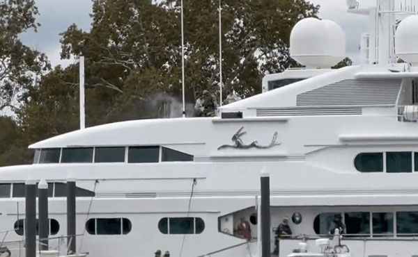 Superyacht once named after Ghislaine Maxwell catches fire in Washington DC