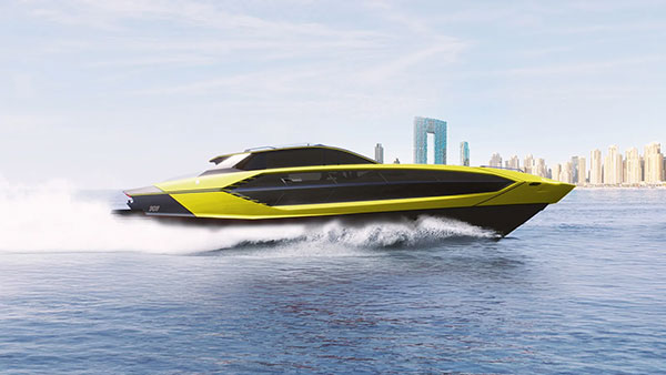 First 31m Tecnomar for Lamborghini 101 yacht moves to outfitting