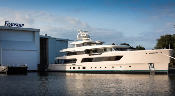 Feadship 696 Slips Into the Water