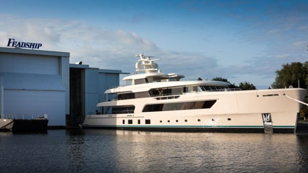 Feadship 696 Slips Into the Water