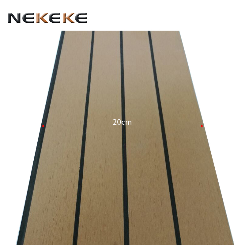 25 Meter Roll 200mm Wide With Black Caulking Line Synthetic Teak composite PVC decking