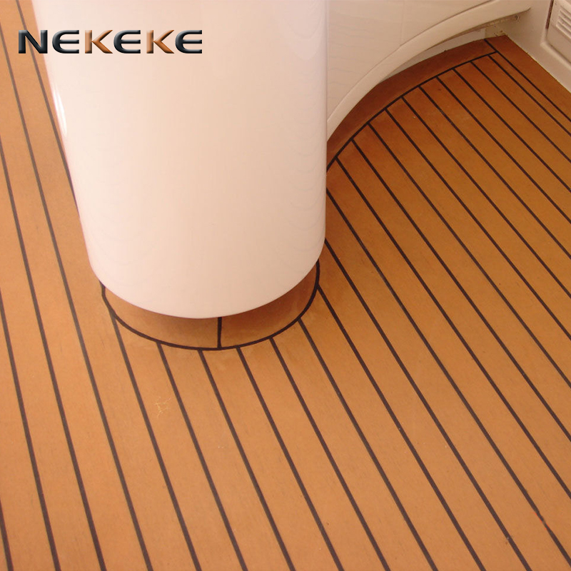 25 Meter Roll 200mm Wide With Black Caulking Line Synthetic Teak composite PVC decking