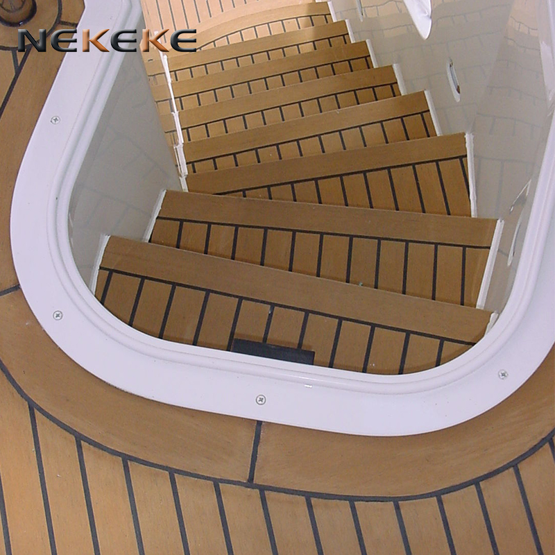 25 Meter Roll 200mm Wide With Black Caulking Line Synthetic Teak composite PVC decking