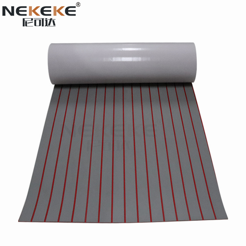 Dark Gray + Red Lines Boat Yacht Marine EVA Deck Foam Sheet Composite outdoor decking