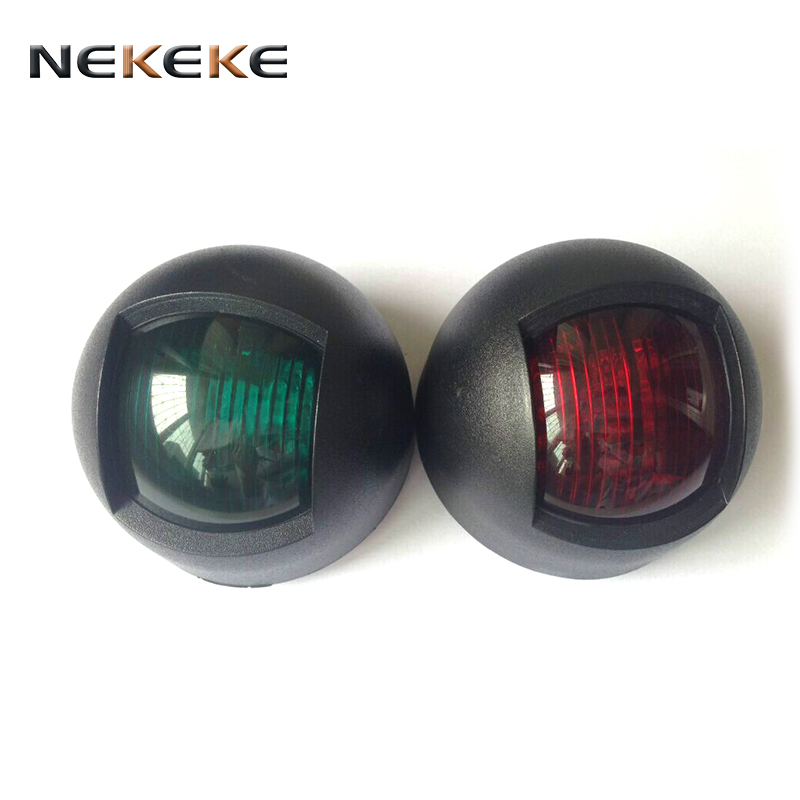 Marine Boat Yacht Navigation Light 12V Tungsten bulb Black Plastic Starboard Port Light One Pair