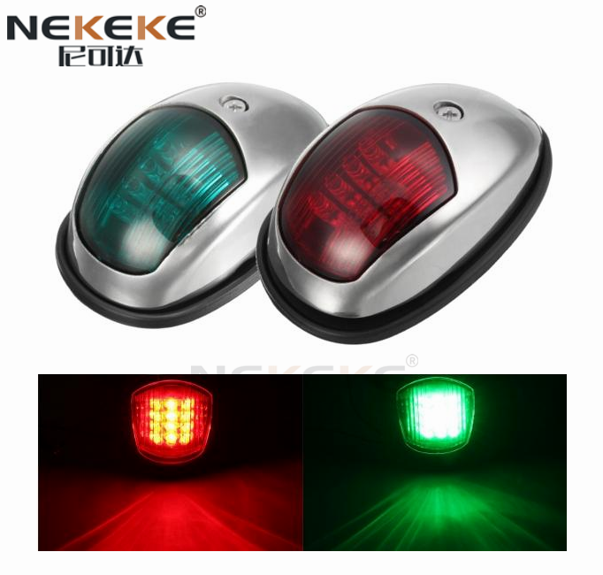 NEKEKE NL336 NL337 Red Green stainless steel 12V marine LED navigation light port starboard light boat LED light