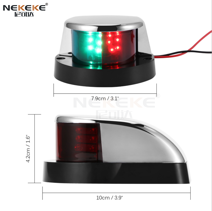 NEKEKE NL364 red green 12V marine LED navigation light port starboard light boat LED light