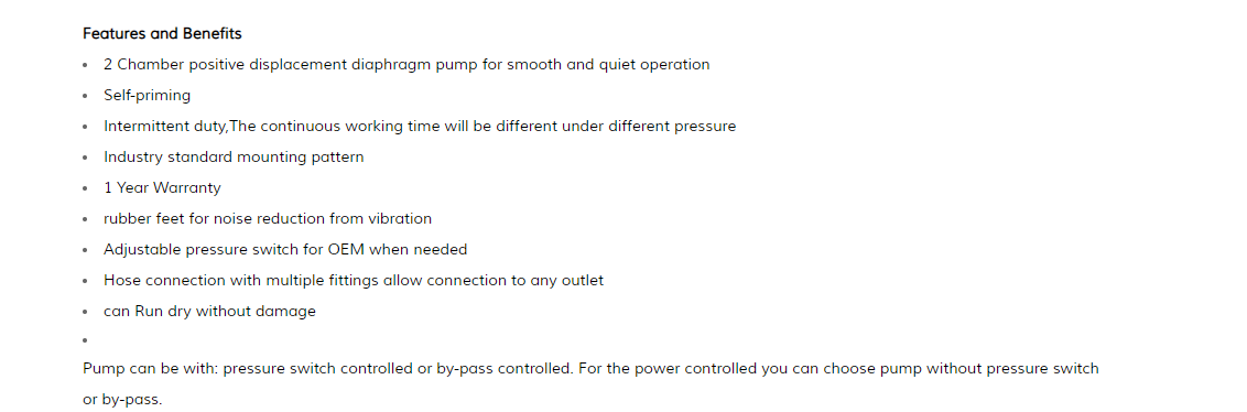 Mini DC Diaphragm Pump 12V/24V 4.0LPM 80PSI