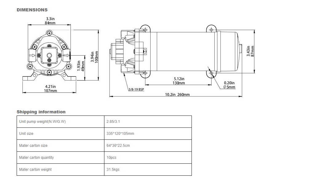 DP Series AC RO booster pump 220V 5.5LPM 120-170PSI