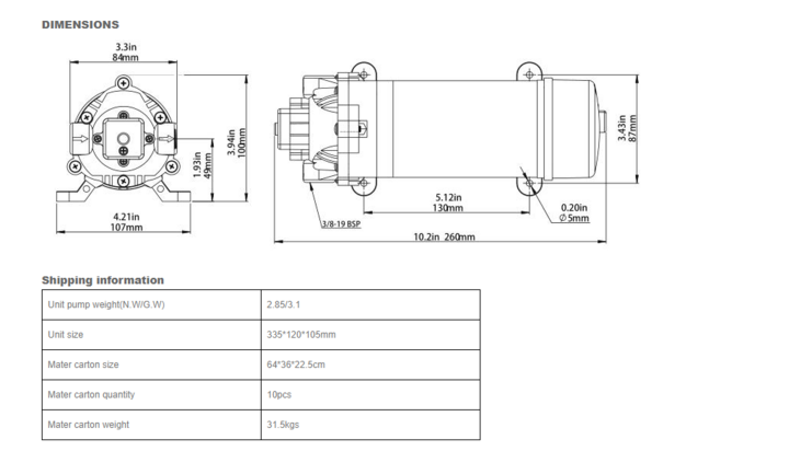 DP Series AC RO booster pump 220V 5.5LPM 120-170PSI