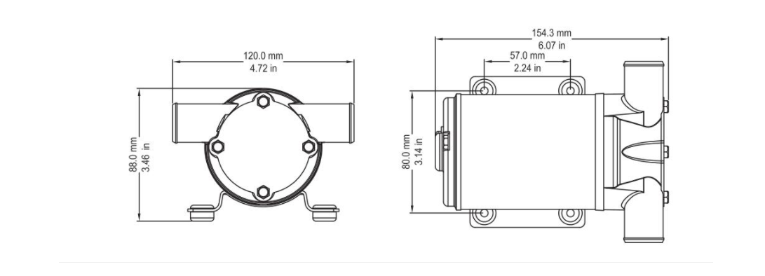 DC 12v brass flexible impeller pump