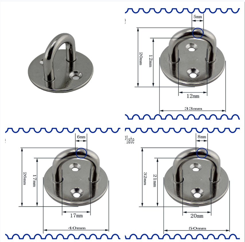 Stainless Round Pad Eye Plate