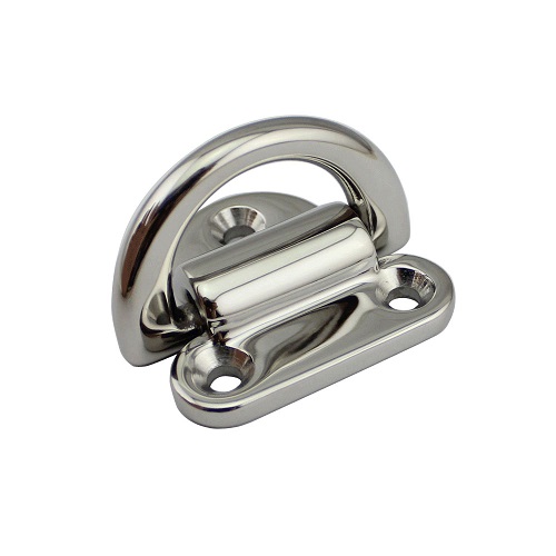 high polished marine hardawre stainless steel 316 folding pad eye with D ring