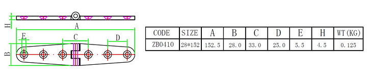 Stainless steel high polished  casted strap hinge
