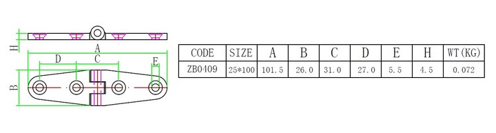 Stainless steel high polished  casted strap hinge