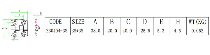 Stainless steel casted high polished flat hinge