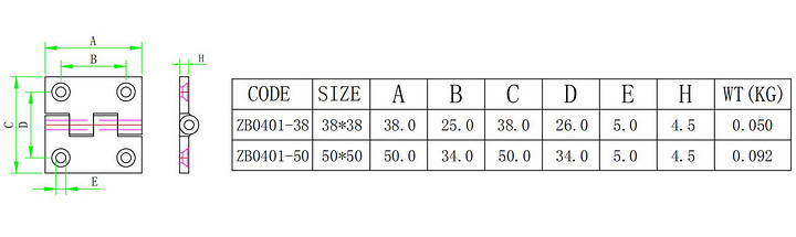 Stainless steel high polished  butt flat hinge