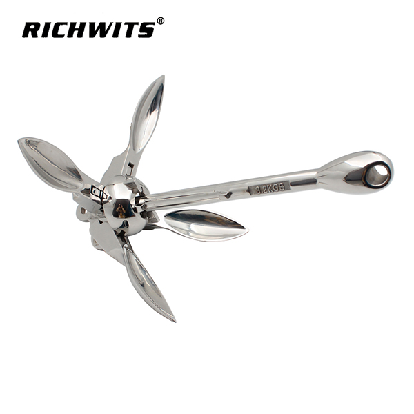 High polished marine stainelss steel 316 boat folding anchor