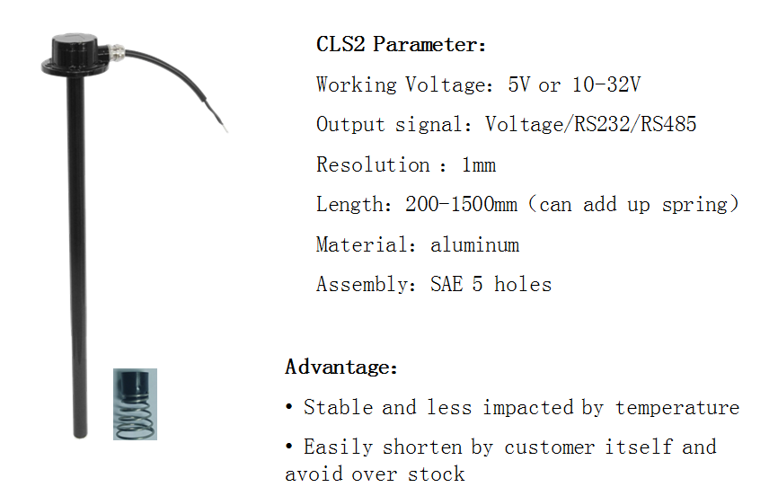 JS67344,CLS2-1500 high resolution capacitive gps fuel diesel gasoline generator level sensor